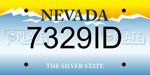 7329ID Nevada License Plate