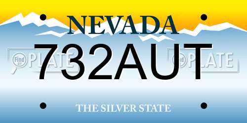 732AUT Nevada License Plate