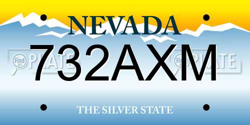 732AXM Nevada License Plate