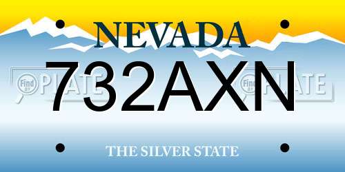 732AXN Nevada License Plate