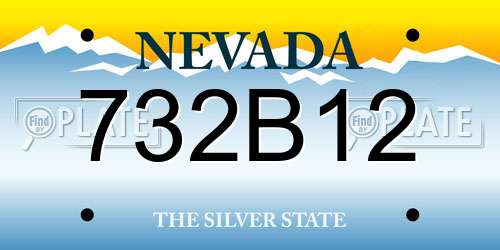 732B12 Nevada License Plate