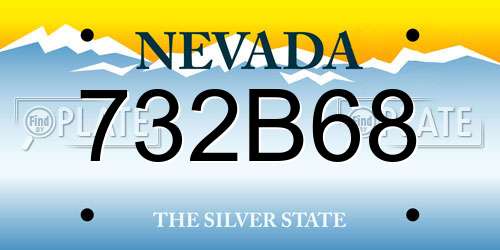 732B68 Nevada License Plate