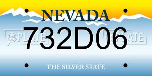 732D06 Nevada License Plate