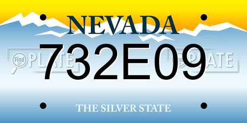 732E09 Nevada License Plate