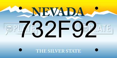 732F92 Nevada License Plate