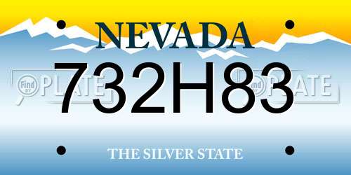 732H83 Nevada License Plate