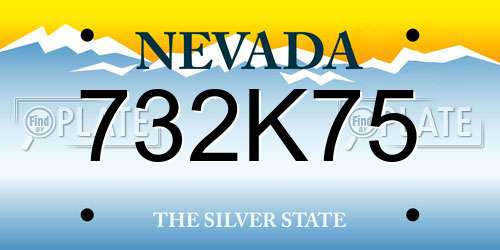 732K75 Nevada License Plate