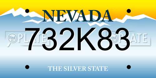 732K83 Nevada License Plate