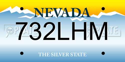 732LHM Nevada License Plate