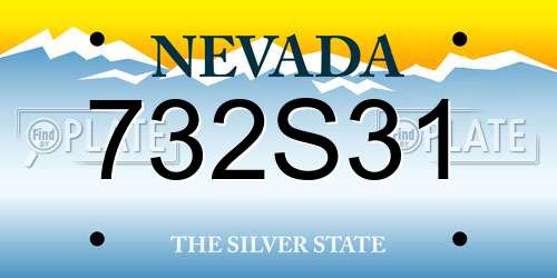 732S31 Nevada License Plate