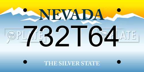 732T64 Nevada License Plate