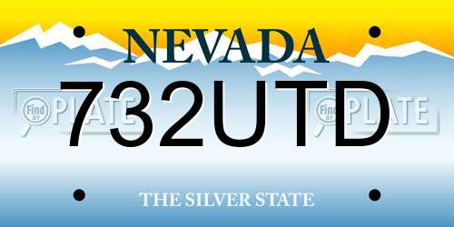 732UTD Nevada License Plate
