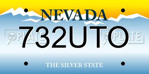 732UTO Nevada License Plate