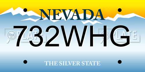 732WHG Nevada License Plate