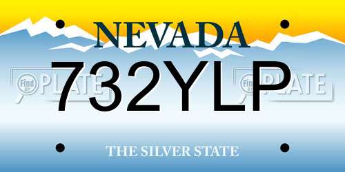 732YLP Nevada License Plate