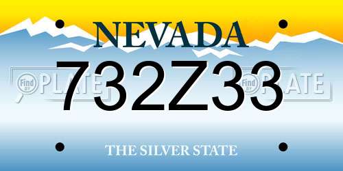 732Z33 Nevada License Plate