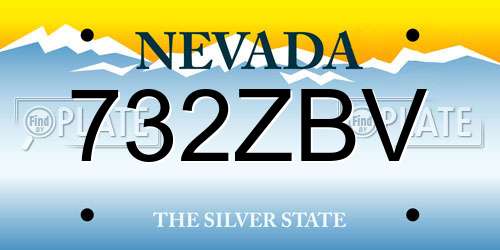 732ZBV Nevada License Plate