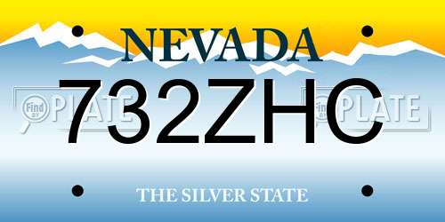 732ZHC Nevada License Plate