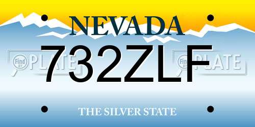 732ZLF Nevada License Plate