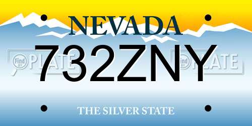 732ZNY Nevada License Plate