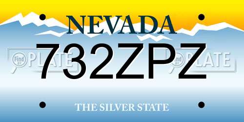 732ZPZ Nevada License Plate