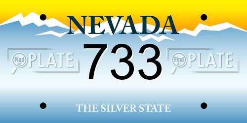 733 Nevada License Plate