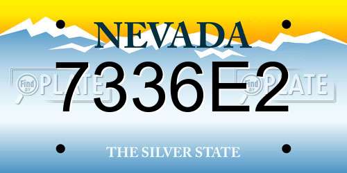 7336E2 Nevada License Plate