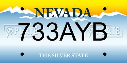 733AYB Nevada License Plate