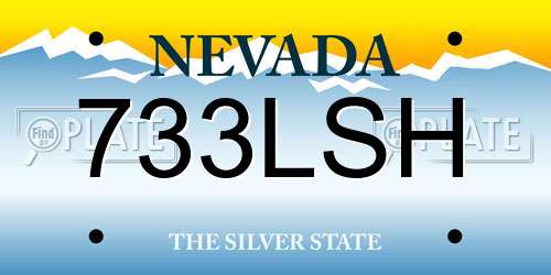 733LSH Nevada License Plate