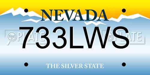 733LWS Nevada License Plate