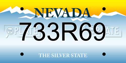 733R69 Nevada License Plate