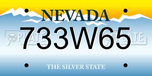 733W65 Nevada License Plate
