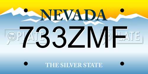 733ZMF Nevada License Plate