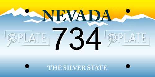 734 Nevada License Plate