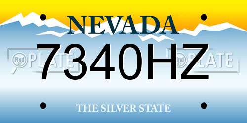 7340HZ Nevada License Plate