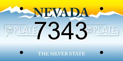 7343 Nevada License Plate