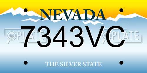 7343VC Nevada License Plate