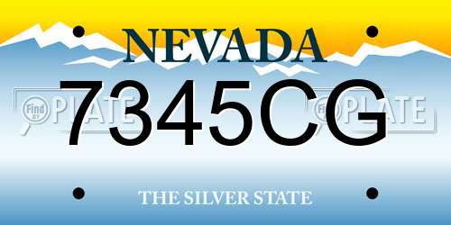 7345CG Nevada License Plate