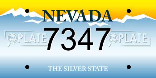 7347 Nevada License Plate