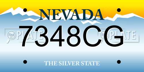7348CG Nevada License Plate
