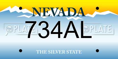 734AL Nevada License Plate