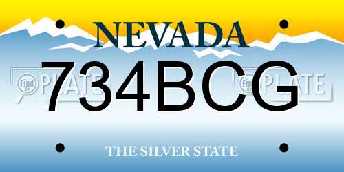 734BCG Nevada License Plate