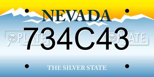734C43 Nevada License Plate