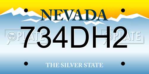 734DH2 Nevada License Plate