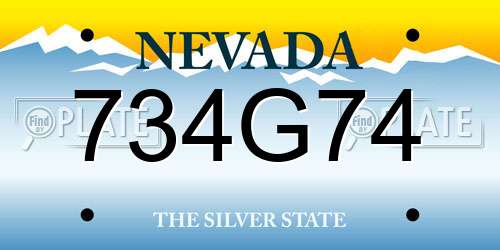 734G74 Nevada License Plate