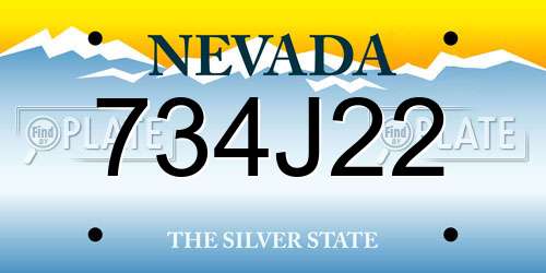 734J22 Nevada License Plate