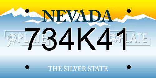 734K41 Nevada License Plate