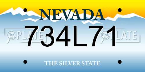 734L71 Nevada License Plate