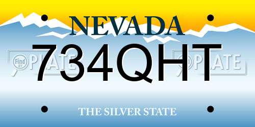734QHT Nevada License Plate