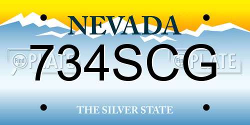 734SCG Nevada License Plate